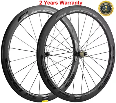 700C 50mm Carbon Wheels 25mm U Shape Clincher Carbon Wheelset Road Bike Race UD • $321.60