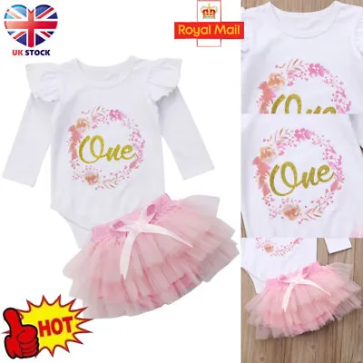 1st Birthday Outfit Baby Girls Frilly Tutu Dress Skirt Cake Smash Photoshoot UK • £10.79