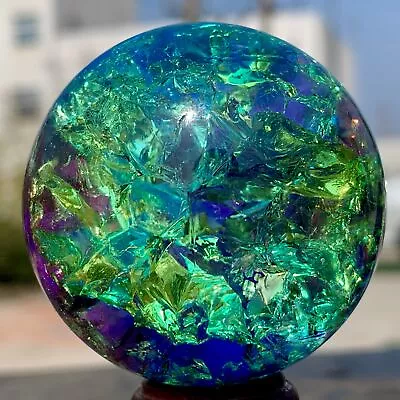 165G Natural Titanium Rainbow Quartz Sphere Crystal Ball Healing • $51.75