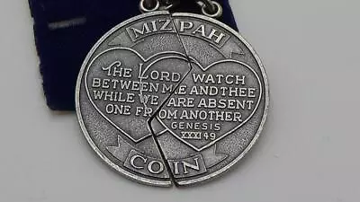 Vintage Mizpah Two Part Coin Pendants The Lord Watch Half Sterling Silver 925 • $28