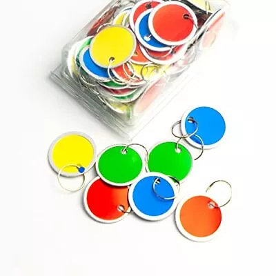 Rich Union Metal Rim Key Rings Tags Blank Round 1.18  Diameter Paper Tags Wit... • $16.67