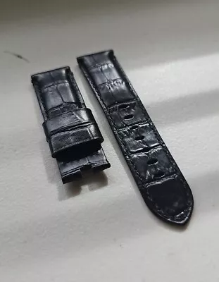 $118 • Buy Panerai Watch 24/22mm OEM Black Alligator Watch Strap For Deployment Buckle 