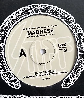 £18.50 • Buy Madness - Baggy Trousers : Mega Rare Original Australian 7  Vinyl Oz