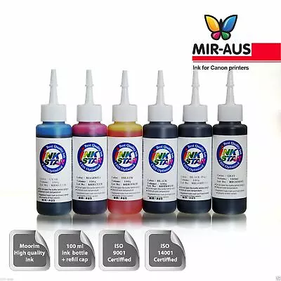 6x100 Ml Refill Ink For Canon MG6360 IP8760 CLI-651 PGI-650 Cartridge Code CISS • $79.99