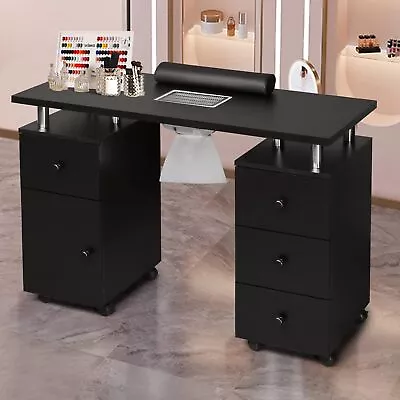 Manicure Table Nail Desk W/Dust Collector & Drawers For Nail Tech Beauty Salon • $199.99