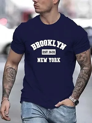 £8.79 • Buy Mens 'Brooklyn New York' Classic T Shirt Suit Short Sleeve Top For Summer Spring