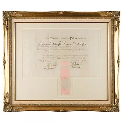 Thomas Jefferson / David Rittenhouse Signed Philosophical Society Document 1792 • $18000