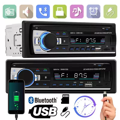 Bluetooth Single 1 Din Car Stereo Radio MP3 Player In-Dash FM USB SD Aux Input • $13.98