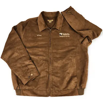 Elvis Humboldt Redwood Company Faux Suede Jacket Mens XL Lined Brown Full Zip • $38.25