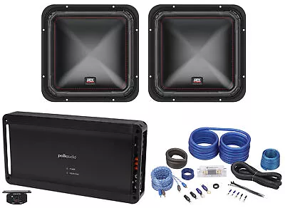 (2) MTX S6512-44 12  500w RMS Square Subwoofers+Polk Audio Amplifier+Amp Kit • $659.90