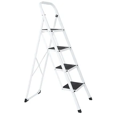 4 Steps Ladder Safety Mat Tread Foldable Kitchen Steel Step Stool Non Slip  • $47.58