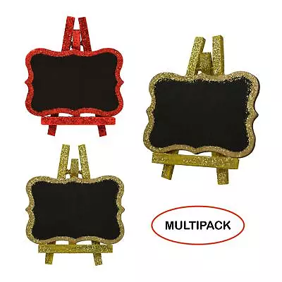 Mini Chalkboard Name Message Boards Christmas Wedding Party Glitter Gold Red • £3.74