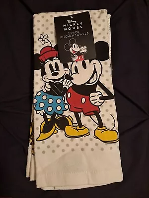 Disney Mickey Mouse Minnie Mouse 2 Pack Kitchen Towel 16 X 26  100% Cotton Terry • $22