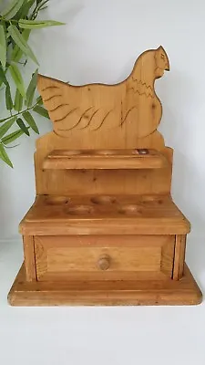 Wooden Chicken Egg House Storage Large Country Kitchen Easter • £35