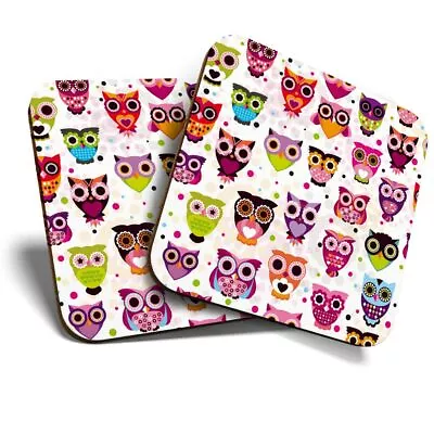 £5.99 • Buy 2 X Coasters - Colourful Cartoon Owl Design  #44653