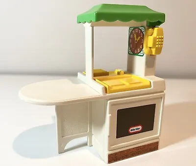 Vintage Little Tikes Dollhouse Party Kitchen Miniature Green Roof Yellow Phone • $16