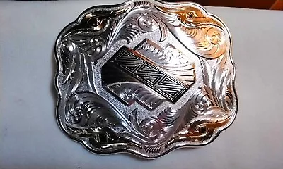 Vintage Montana Silversmiths Silver Plate Belt Buckle Cowboy Western Columbus MT • $35