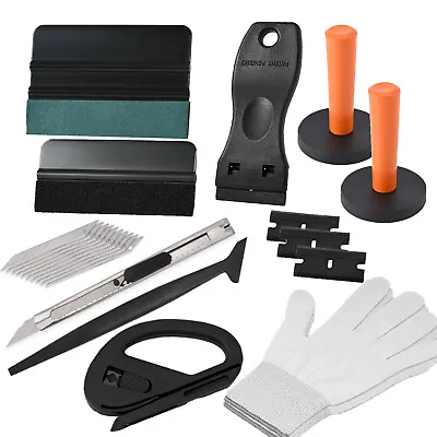 Vinyl Wrap Tool Kit PPF Install Tools Window Tint Squeegee Magnets Scraper Knife • $11.39
