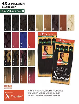 $7.95 • Buy X-pression Xpression Expression 100% Kanekalon 4X Braiding Hair Pre-Stretched 38