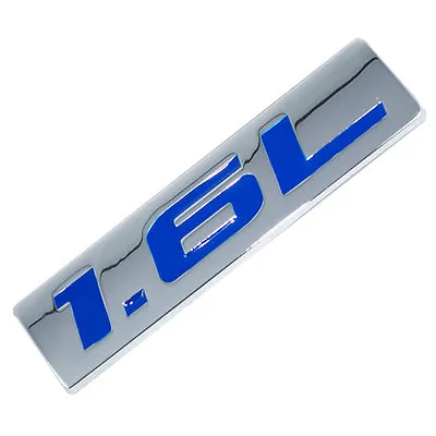 $7.88 • Buy Chrome/blue Metal 1.6l Engine Race Motor Swap Emblem Badge For Trunk Hood Door