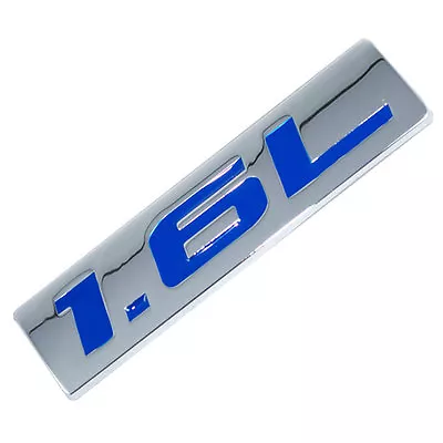 $7.88 • Buy Chrome/blue Metal 1.6l Engine Race Motor Swap Emblem Badge For Trunk Hood Door