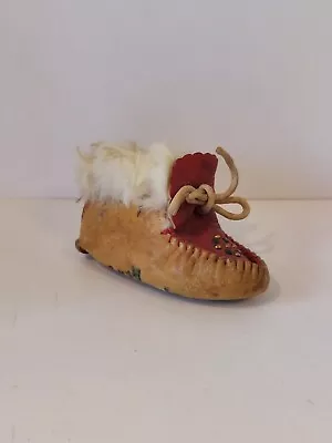 Vintage Handmade Leather Baby Moccasin Single Native American Style • $5