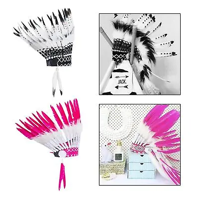 $23.81 • Buy American Chief Indian Native Hat Feather Headdress For Halloween Burlesque