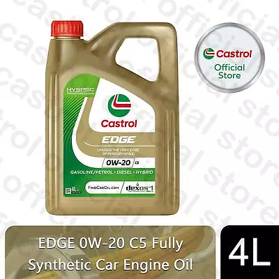 Castrol Edge 0W-20 C5 Fully Synthetic Engine Oil With Hyspec Standard 4 Litres • £50.99