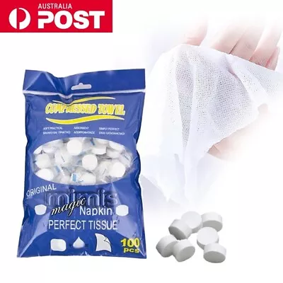 $17.99 • Buy 100/200PCS Disposable Compressed Towels Tablet Washcloth Travel Face Wet Wipe