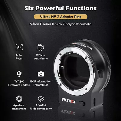 VILTROX NF-Z Auto-Focus Lens Adapter Ring For Nikon F Lens To Z Mount Camera • $180