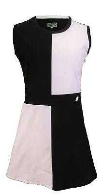 £39.99 • Buy Ladies 60s Retro Mod Vintage Black & White Quadrant Dress