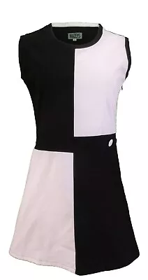 Ladies 60s Retro Mod Vintage Black & White Quadrant Dress • £39.99