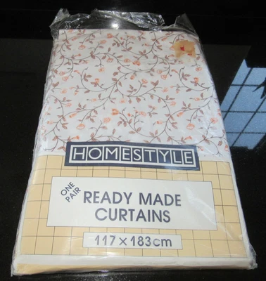 £19.99 • Buy Pair Of Retro Vintage 70s Floral Pattern Curtains - Homestyle - 46 X72  - UNUSED