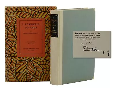 A Farewell To Arms ~ ERNEST HEMINGWAY ~ Signed Limited First Edition ~ 1st 1929 • $22000