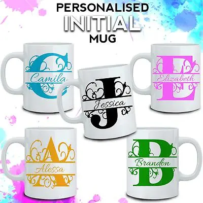 Personalised Initial Name Mug Custom Print Coffee Cup Christmas Mug Xmas Gifts • £6.89