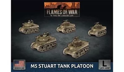 Battlefront Miniatures Flames Of War US M5 Stuart Tank Platoon FOW UBX70 • $44