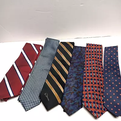 Lot Of 6 Vintage Mens Ties Covington Selini Wilsons Damon John Henry Botany 500 • $10.99