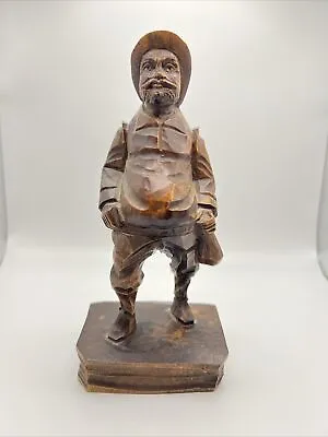 Vintage DON QUIXOTE Sancho Panza Hand Carved Wood 6.5” Nice Shape! • $16.78