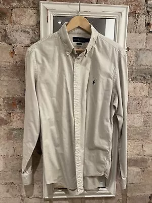 Ralph Lauren Cream Shirt Safari Large L Men’s Classic Fit  • £30