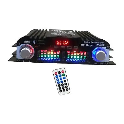 HiFi Stereo Power Amplifier DC 12V Digital Karaoke Player For Car Home Bar • £24.55