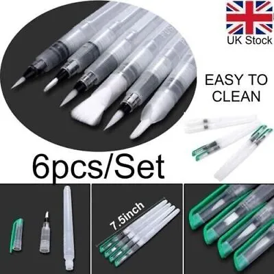 £4.34 • Buy Refillable Pilot Watercolour Pencil Brush 6pcs Water Colour Painting Pen Brushes