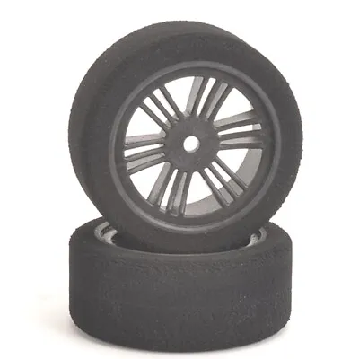 $20.55 • Buy Contact RC J13573 1/10 Foam Front Tires 26mm 35Shore JAP Black Carbon Wheels (2)