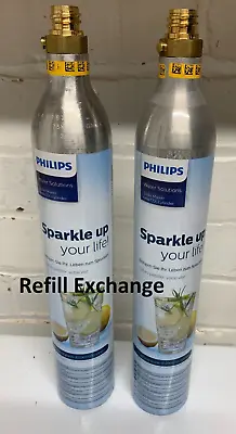 Phillips Co2 Gas Refill Service 425g.Cylinders X2. Exchange Free Return Post • £20.75