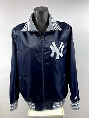 Yankees Jacket   New York MLB STARTER Full Zip Sping/Summer BLUE/GRAY Large • $89.99