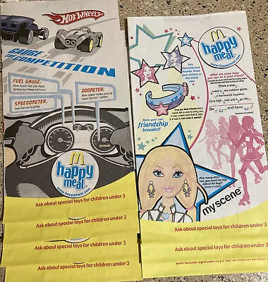 McDonalds Happy Meal Bags UNUSED LOT OF 7 HOT WHEELS BARBIE MY SCENE 2006 2007 • $14.99