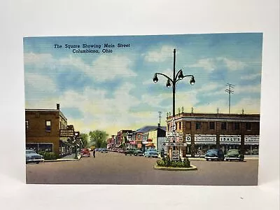 View Of Main Street Columbiana Ohio Old Cars Stores Millers Isaly Linen • $8.99