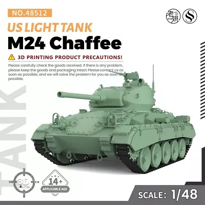 SSMODEL 48512 1/48 Military Model Kit US M24 Chaffee Light Tank • $25.19