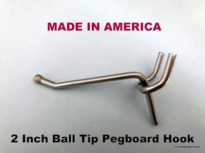 (10 PACK) 2 Inch All Metal Peg Hooks 1/8  To 1/4  Pegboard Slatwall Garage Kit • $7.87