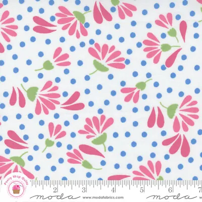 Moda PICNIC POP 22431 11 White Pink Floral  ME & MY SISTER Quilt Fabric • $6.25