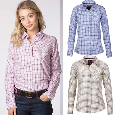 £21.99 • Buy Ladies Shirt Country Checked Pattern Shirt Rydale Soft Cotton Women's Blouse Top